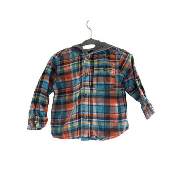 Carter's Other - CARTER’S Boy’s Hooded Button Down Long Sleeve Flannel Shirt / Size: 12 Months